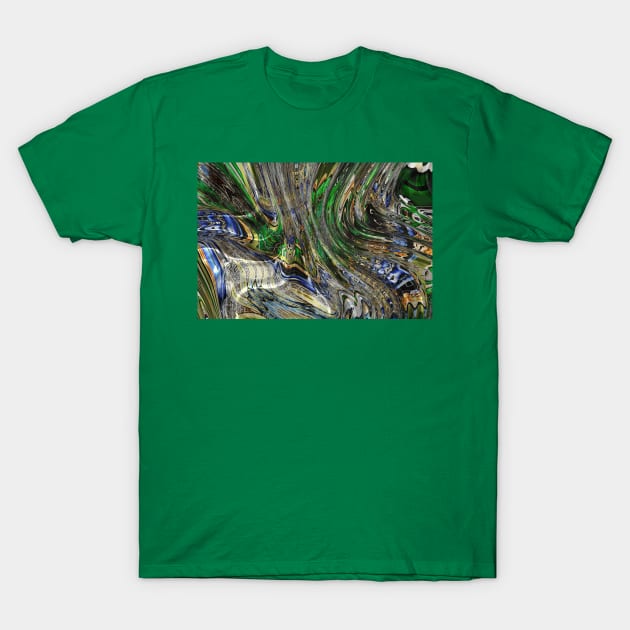 Flowing Rhapsody in Green and Blue T-Shirt by SeaChangeDesign